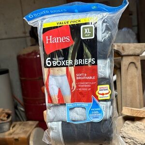 Hanes Men's Boxer Briefs in Black and Gray - 6 Pack